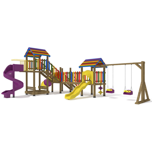 AOR 04 - WOODEN PLAYGROUND SETS CLORED WOODEN PLAYGROUND SETS