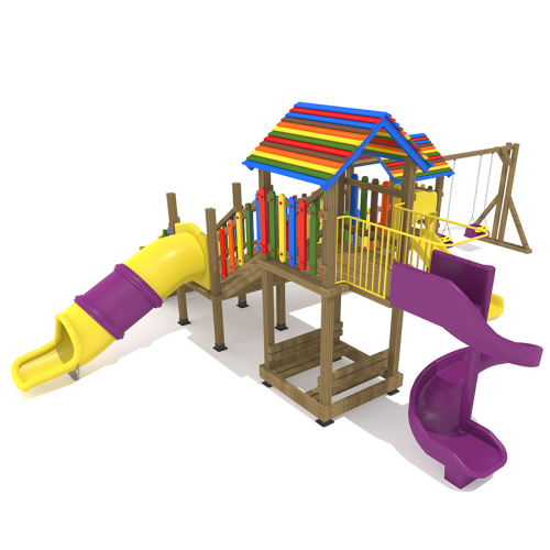 AOR 04 - WOODEN PLAYGROUND SETS CLORED WOODEN PLAYGROUND SETS