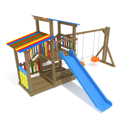 AOR 05 - WOODEN PLAYGROUND SETS CLORED WOODEN PLAYGROUND SETS